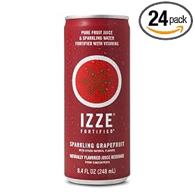 IZZE Fortified Sparkling Juice, Grapefruit, 8.4-Ounce Cans (Pack of 24)