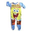 Sponge Bob Square Pants by Nickelodean - Infant And Toddler Boys Heavy Weight Blanket Sleeper, Blue, Yellow (Size 18Months)