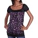 Purple Black Animal Maternity Short Sleeve Shirt