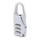 uxcell　南京錠　ダイヤル式　メタル製　シルバートーン　三桁デザイン　パスワードロック