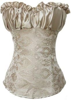 Princess Victorian Tight Zipper Overbust Bustier Boned Corset Shapewear Costume