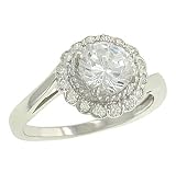 Donut Twist Diamond Engagement Ring .13cttw (CZ ctr)