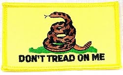 Gadsden Flag Yellow Embroidered Patch Don't Tread on Me Tea Party Iron-On American Military Emblem