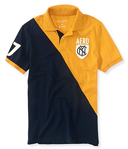 Aeropostale Men's Aero Nyc 87 Diagonal Logo Piqu Polo Shirt