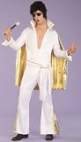 Mens Costumes 70's Elvis with Cape Costume 70s Las Vegas Outfit White Jumpsuit 1970 Rock and Roll King