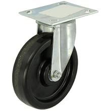 E.R. Wagner Plate Caster, Swivel, Phenolic Wheel, Roller Bearing, 450 lbs Capacity, 6" Wheel Dia, 1-1/2" Wheel Width, 7-3/8" Mount Height