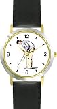 Golfer Making a Putt - Golf Theme - WATCHBUDDY® DELUXE TWO-TONE THEME WATCH - Arabic Numbers - Black Leather Strap-Size-Large ( Men's Size or Jumbo Women's Size )