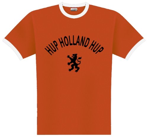 World of Football Ringer T-Shirt Holland Hup, orange – 164