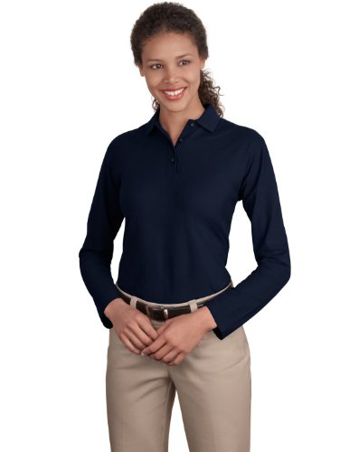 Port Authority Women's Port Authority Ladies Long Sleeve Silk Touch L Navy