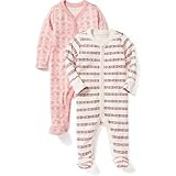 オールドネイビー OLD NAVY/ パターンフッテッドスリープ2パック ピンクコンボ ロンパース長袖 0～3ヶ月【並行輸入】