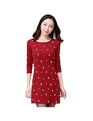Long Sleeves Polyester/Wool Dots Print Spring Winter  Dress