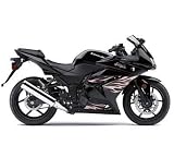 Genuine O.E.M Kawasaki Ninja 250R Black/Silver/Red Tribal/Flame Graphics Kit pt# K56062-179