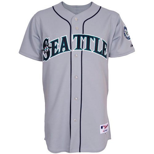 MLB Men's Seattle Mariners Six Button Authentic Extended Size Road Jersey (Road Gray, 56/XXX-Large)