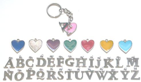 Cheer Girl with Light Blue Heart Keychain Key Chain and Initial Letter K