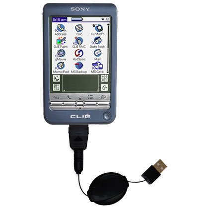 Retractable USB Cable for the Sony Clie T625C T650C T665C with Power Hot Sync and Charge capabilities - uses Gomadic TipExchange Technology