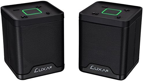 LUXA2 AD-SPK-PCGDBK-00 Groovy Duo Bluetooth Speakers Portable Sound System with Dynamic Pairing Mode for iPhone, iPad, Samsung, Smart Devices (Black)