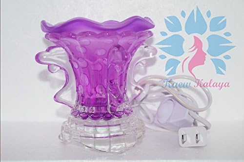 Kaew Kalaya Luxury Aromatherapy Oils Lamp Electric Fragrance Oil Warmer, Essential Oil Burner with 35 Watt Halogen Bulb and Touch Dimmer Switch for Room Decoration and Relaxation Dolphin Model Purple