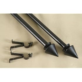 NEW Decorative Curtain Rod #65, 28-48 inch, Black by Drapery Hardware