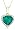 10k Yellow Gold, May Birthstone, Created Emerald and Diamond Heart Pendant