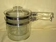 Vintage Flameware Pyrex Large 1 1/2 Quart 3 Piece Double Boiler