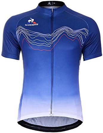 Tour De France Jersey Short Sleeve Cycle Jacket for Outdoor Activities Shirt Tops 15 DG036 Blue Collar 3XL
