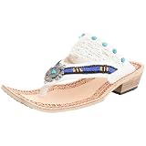 [レッドカバー] ターコイズ&ビーズ ヒール付サンダル 821 (WHITE/L)