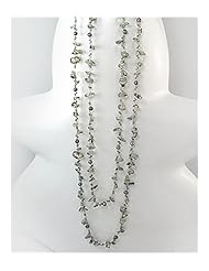 Gray Japanese silk cord Glass Dye Coloring Necklace