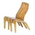 Tre Bamboo Lounger with Ottoman