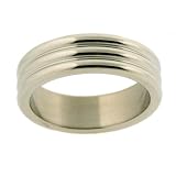Stainless Steel Ring Band 316L Multi Grooved Polish Finish 6mm Width by Bucasi
