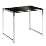 Chrome With Black Glass Yeild End Table