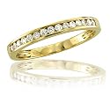 10k Yellow Gold Eternity Anniversary Diamond Band Ring, Size 7 (HI, I, 0.22 carat)