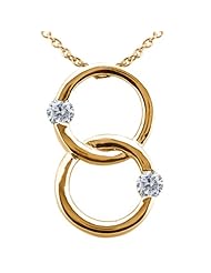 0.54 Ct Round G/H SI1 Diamond 14K Yellow Gold Pendant