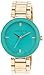 Anne Klein Women's AK/1290TEGB Green Crystal Gold-Tone Bracelet Watch