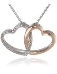18k Rose Gold Plated Sterling Silver Diamond Heart Pendant Necklace (1/7 Cttw, I-J Color, I2-I3 Clarity), 18"