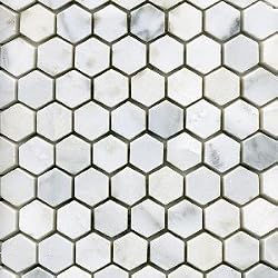 CARRERA MARBLE 1" HEXAGON POLISHED MOSAIC