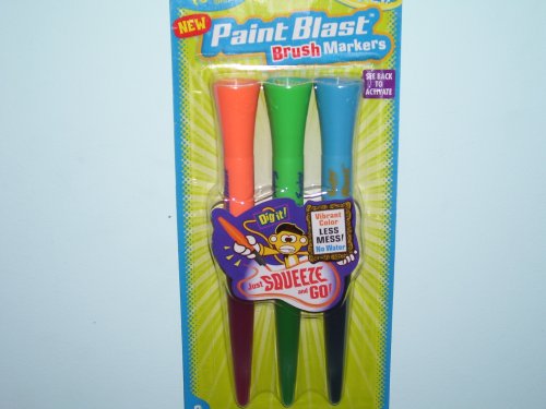 Childrens Toyshop  Toys : Paint Blast Brush Markers (3 Paint Markers in a Pack)