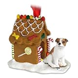 JACK RUSSELL TERRIER Dog Smooth GINGERBREAD HOUSE Christmas Ornament 105A