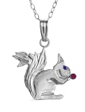 Cheeky Monkey Red Squirrel Pendant, Stone recycled diamonds