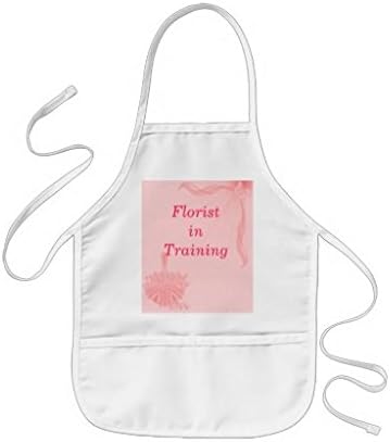 Pouenm1 Florist In Training Pink Butterfly Flowers Kids Apron