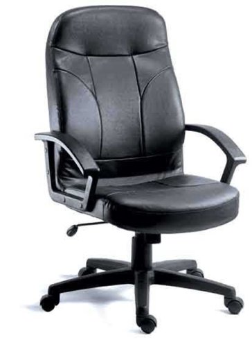 MAYFAIR Black Leather Office Chair (Leather-faced) 