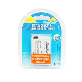 Maximalpower LP-E8 Battery for Canon EOS Rebel 550D 600D T2i T3iKiss X4 X5 DSLR Digital Cameras fully decoded with 3 yr warranty