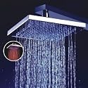 8 Inch Single Function Temperature Sensitive Rainfall LED Shower Head, Chrome