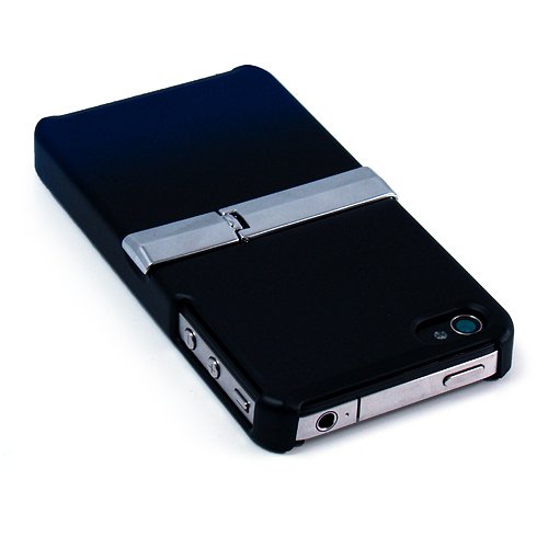 Black Blue KickStand Protective Back Cover Case for iphone 4 iphone4 + Wisdom*Courage Wristband