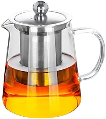 Siesta 25 oz Borosilicate Glass Loose Leaf Teapot with High Quality Stainless Steel Infuser &amp; Lid