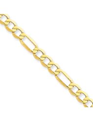 5.35mm, 14 Karat Yellow Gold, Figaro Chain - 7 inch