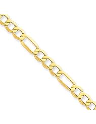 5.35mm, 14 Karat Yellow Gold, Figaro Chain - 18 inch