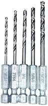 Vermont American 13135 Quick Hex Shank Twist Drill Bit Assortment, 5-Piece