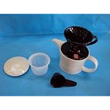 ミストホワイトポット（ストレーナー付）　V60透過ドリッパー付　4月末入荷（予約受付中）予約の方には（アダム＆イブ）1個進呈