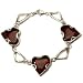 .925 Sterling Silver and Certified Cherry Amber Love Collection Bracelet