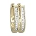14K Yellow Gold 1/4 ct. Round and Baguette Cut Diamond Huggie Earrings